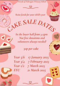 Y3/4 Cake Sale!